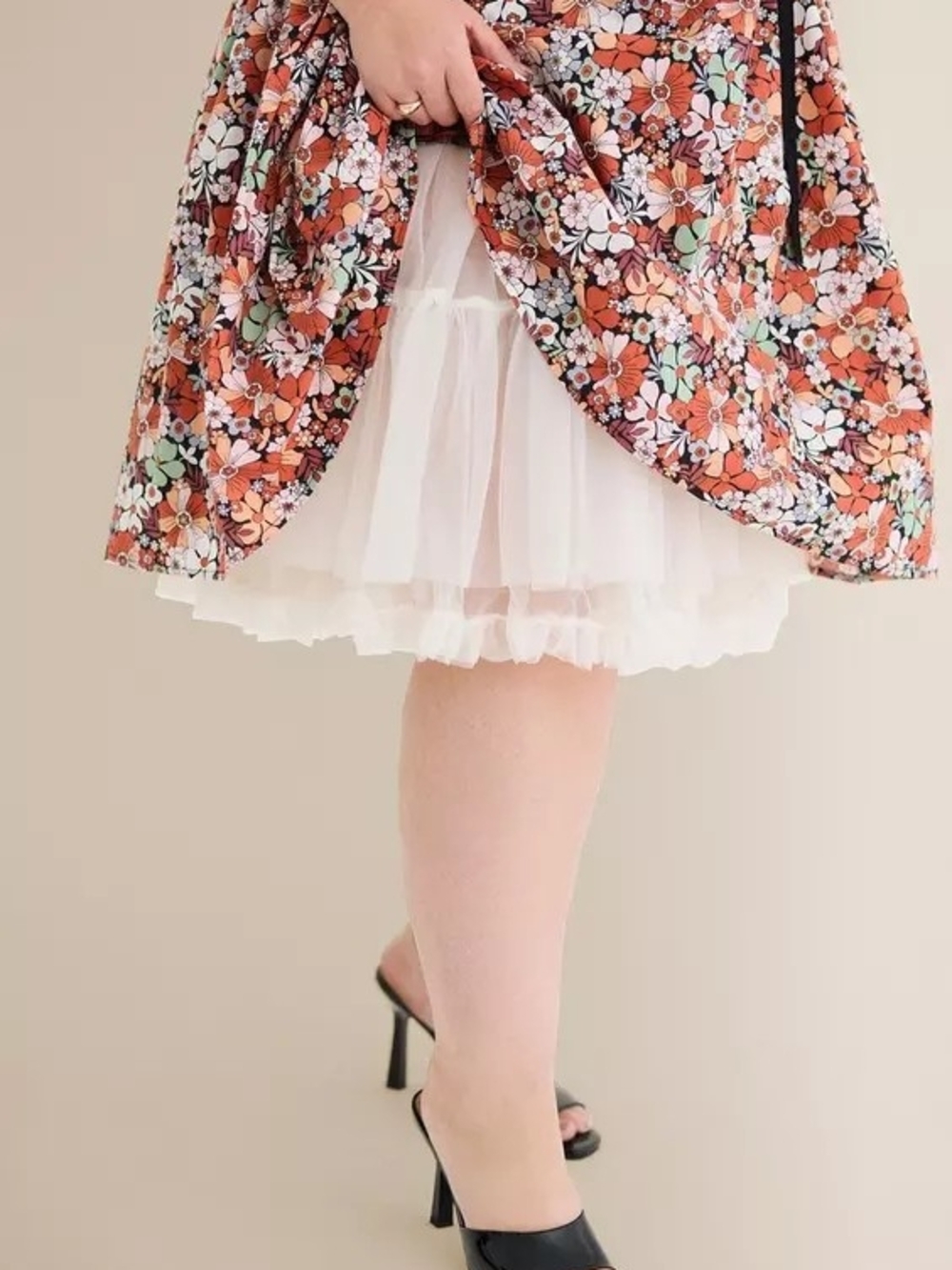 torrid Cream Retro Chic Skirt - Soft Textured Fabric - Picture 2 of 8